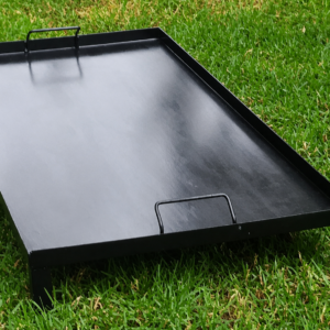 Ash pan with handles and legs